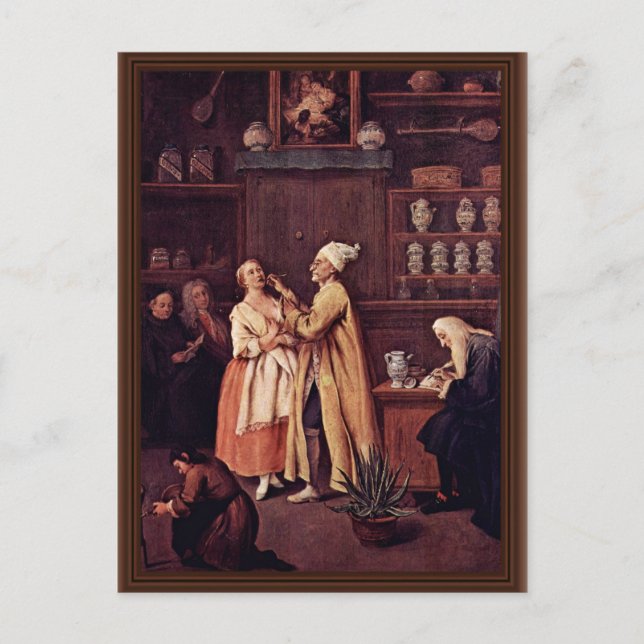 The Pharmacist By Longhi Pietro (Best Quality) Postcard (Front)