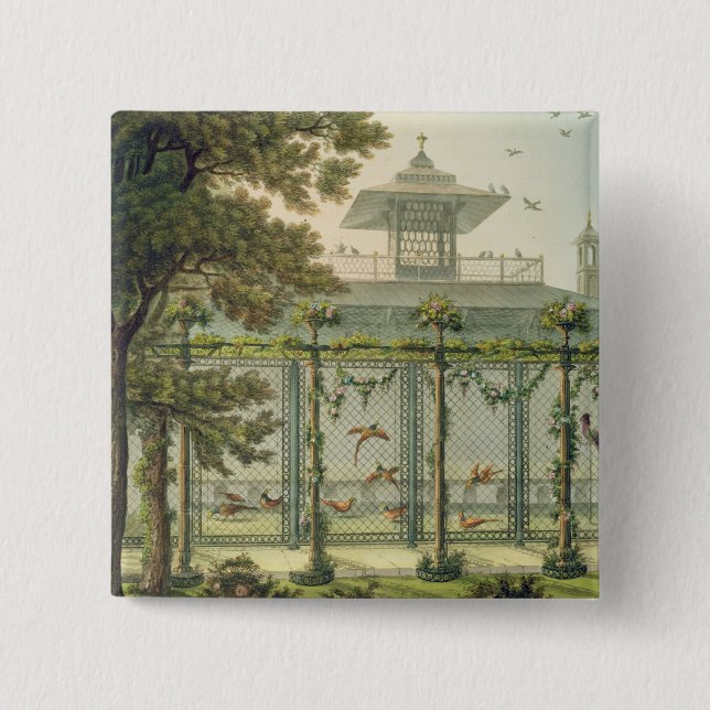 The Pheasantry, engraved by Joseph Constantine Sta Button (Front)