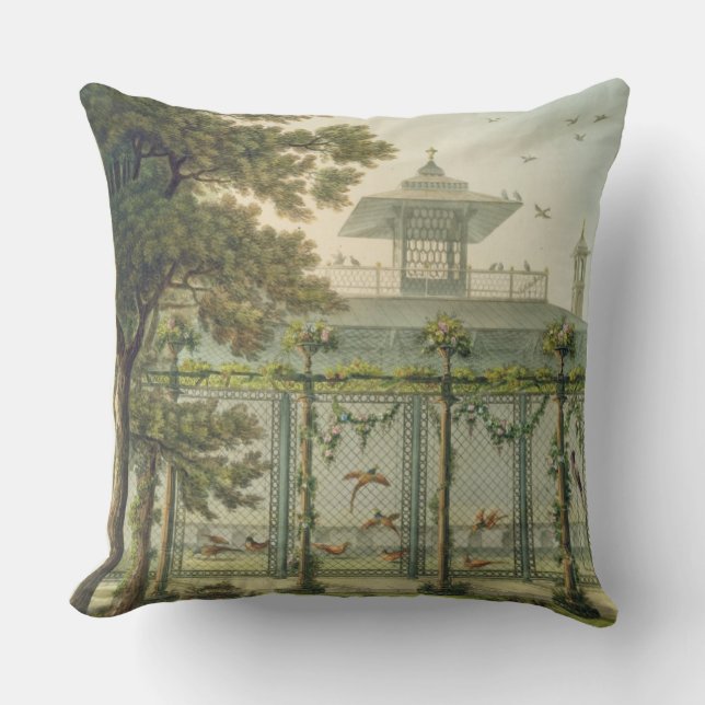 The Pheasantry, engraved by Joseph Constantine Sta Throw Pillow (Front)