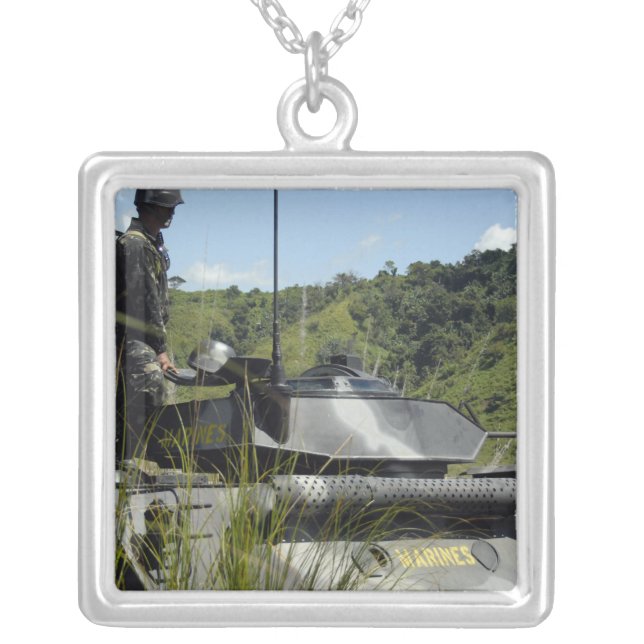 The Philippine Marine Battalion Landing Team Silver Plated Necklace (Front)