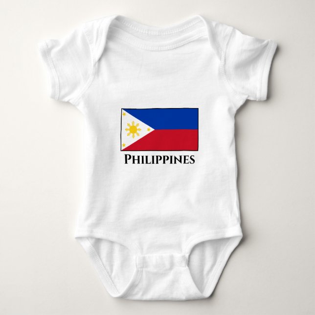 The Philippines Flag Baby Bodysuit (Front)