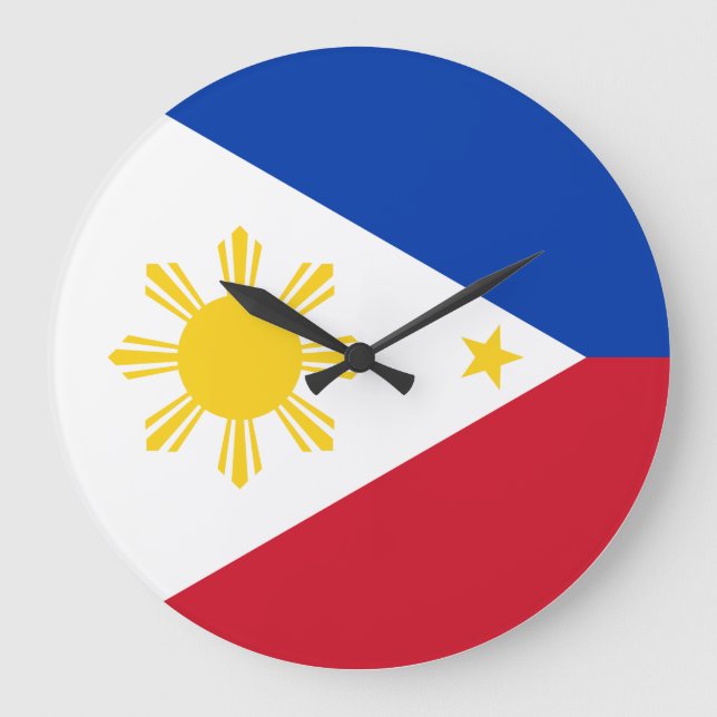 The Philippines Flag Large Clock (Front)