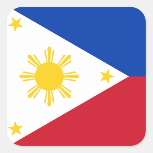 The Philippines Flag Square Sticker