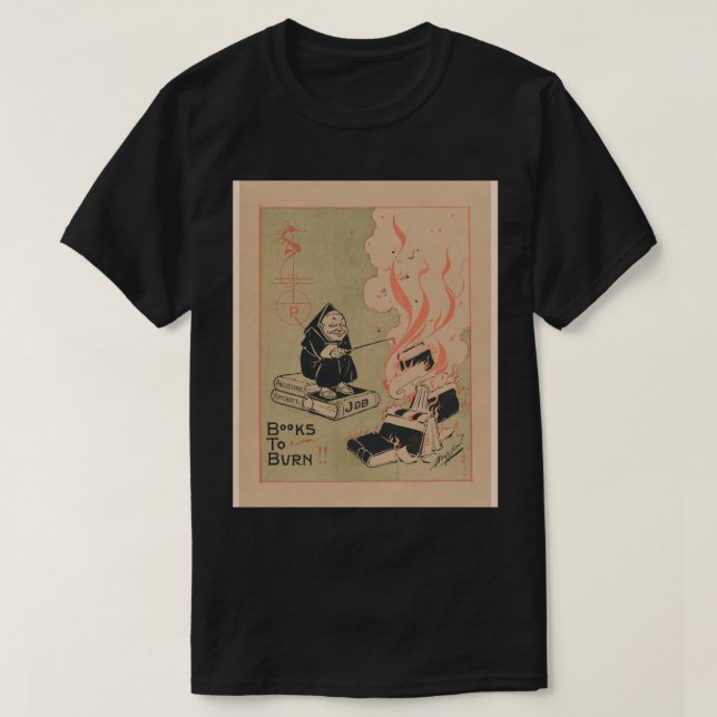 The Philistine, Books to Burn William Wallace Dens T-Shirt (Design Front)
