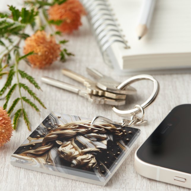 The Philosopher A Portrait of Wisdom and Strength Keychain (Front Right)