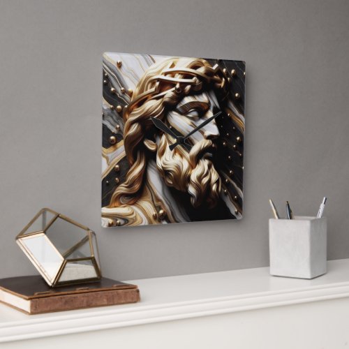 The Philosopher A Portrait of Wisdom and Strength Square Wall Clock