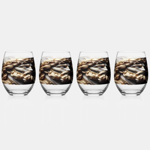 The Philosopher A Portrait of Wisdom and Strength Stemless Wine Glass