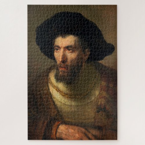 The Philosopher  Rembrandt baroque portrait art Jigsaw Puzzle