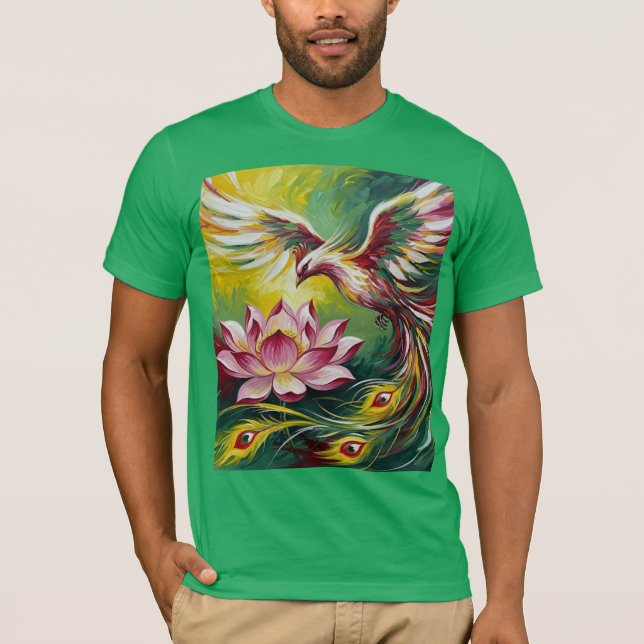 The phoenix and the Sacred Lotus T-Shirt (Front)