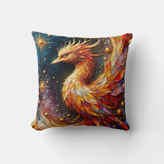 The Phoenix in the Stars Throw Pillow