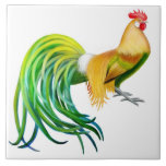 The Phoenix Rooster Tile<br><div class="desc">Original fine art painting of a colorful Phoenix rooster by artist Carolyn McFann printed on a quality ceramic tile for chicken fans.</div>