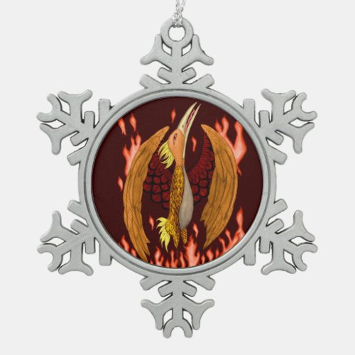 The Phoenix Snowflake Pewter Christmas Ornament