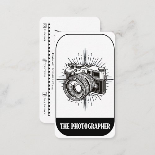 The Photographer Black DSLR Tarot Photography Business Card