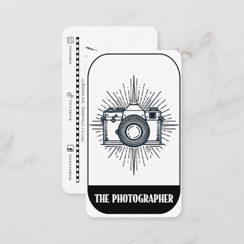 The Photographer Minimal Tarot Style Photography Business Card