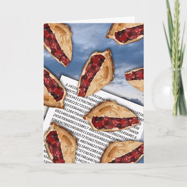 The Pi is Falling, Pi Day Greeting Card (Front)