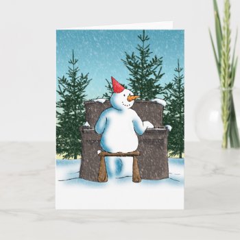 The Pianist Holiday Card by Gingerbloke at Zazzle