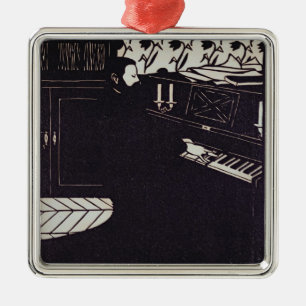 The Piano, 1914 (woodcut) Metal Ornament