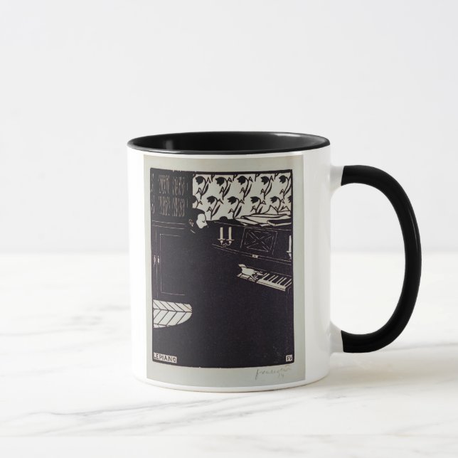 The Piano, 1914 (woodcut) Mug (Right)