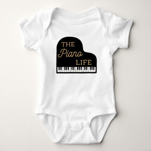 The Piano Life Grand Piano  Baby Bodysuit
