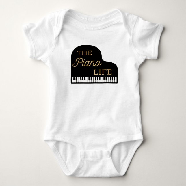 The Piano Life Grand Piano  Baby Bodysuit (Front)