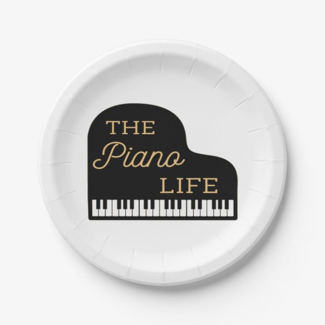 The Piano Life Grand Piano Paper Plates (Front)