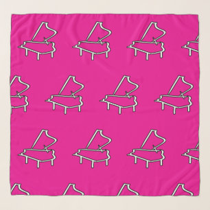 The Piano Repeat Fashion Accessory Hot Pink    Scarf