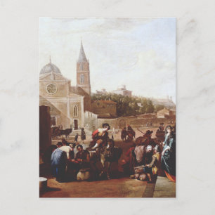 The Piazza del Popolo in Rome by Johannes Lingelba Postcard