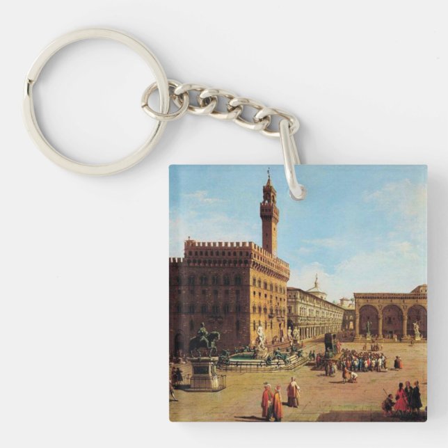 The Piazza della Signoria in Florence Keychain (Front)