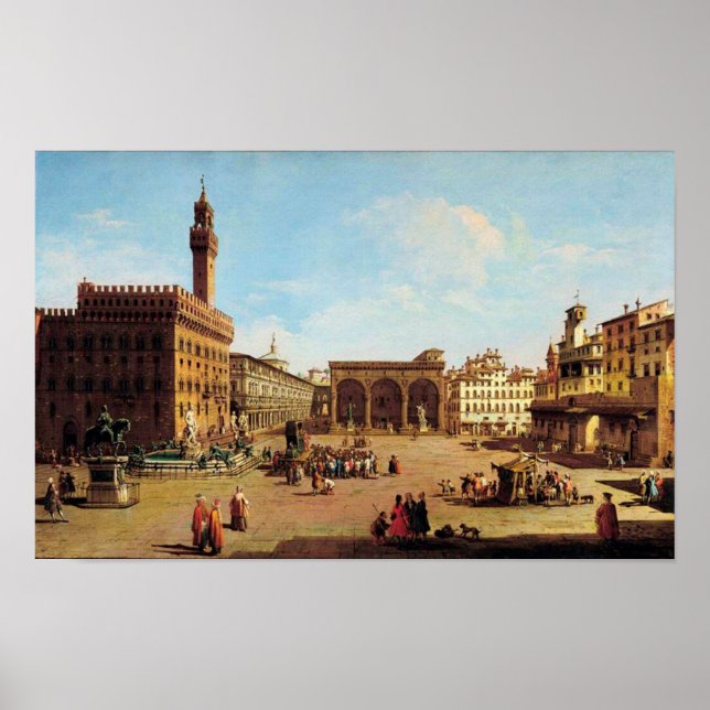 The Piazza della Signoria in Florence Poster (Front)