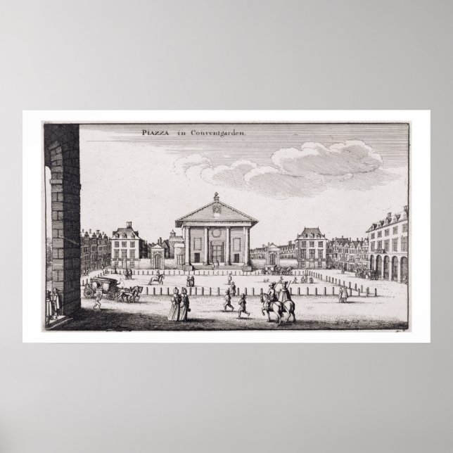 The Piazza in Covent Garden, 1647 (engraving) Poster (Front)