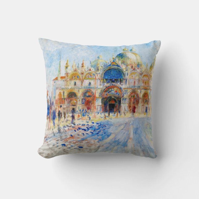 The Piazza San Marco, Renoir Throw Pillow (Front)