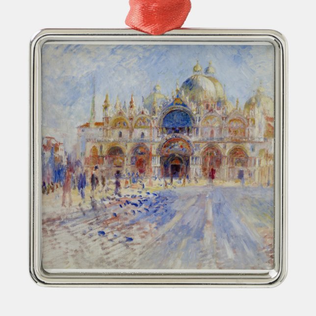 The Piazza San Marco, Venice, 1881 (oil on canvas) Metal Ornament (Front)
