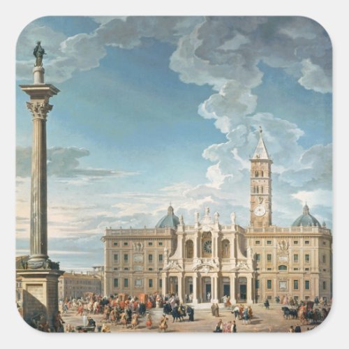 The Piazza Santa Maria Maggiore 1752 Square Sticker
