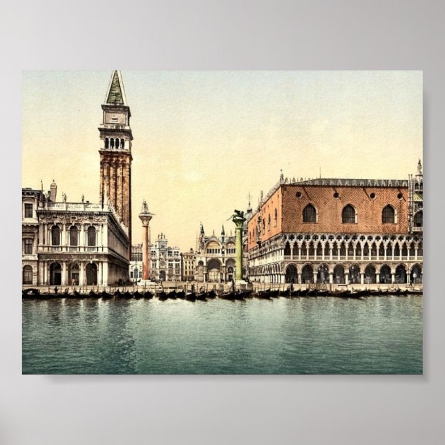 The Piazzetta, Venice, Italy classic Photochrom Poster (Front)