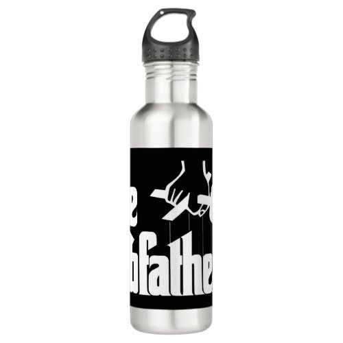 The Pickleball Lobfather Movie Black and White Stainless Steel Water Bottle