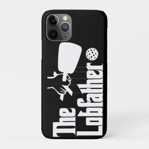 The Pickleball Lobfather Movie White on Black iPhone 11 Pro Case