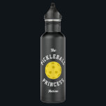The Pickleball Princess Cute Fun Typography   Stainless Steel Water Bottle<br><div class="desc">This fun and modern pickleball themed water bottle features the phrase "The Pickleball Princess" with a pickleball. Personalize this design with your own name! All colors in this design are totally customizable - just click on "edit using design tool". The design is the same on both sides. It makes a...</div>