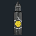 The Pickleball Princess Cute Fun Typography   Stainless Steel Water Bottle<br><div class="desc">This fun and modern pickleball themed water bottle features the phrase "The Pickleball Princess" with a pickleball. Personalize this design with your own name! All colors in this design are totally customizable - just click on "edit using design tool". The design is the same on both sides. It makes a...</div>