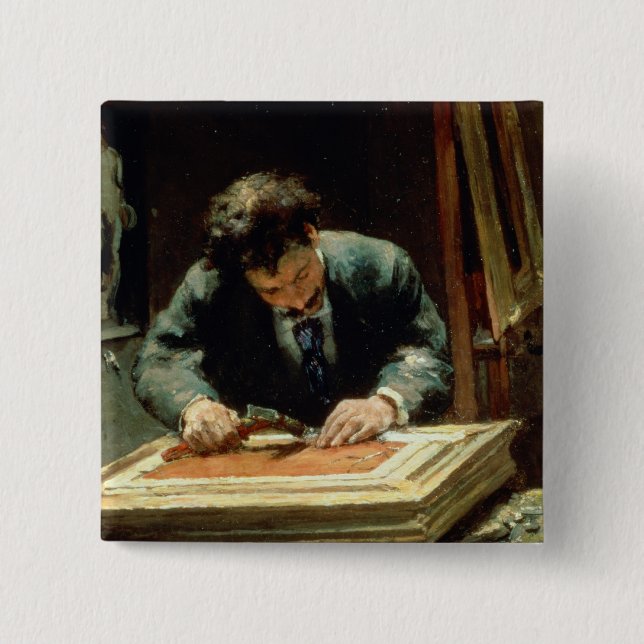 The Picture Framer, 1878 Pinback Button (Front)