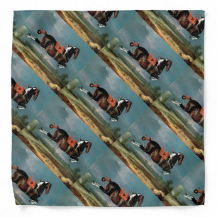 The Piebald Horse "Cehero' Rearing Bandana