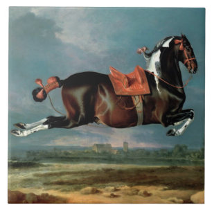 The Piebald Horse "Cehero' Rearing Ceramic Tile