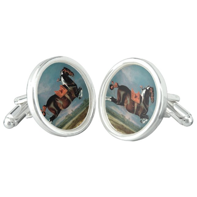 The Piebald Horse "Cehero' Rearing Cufflinks (Angled)