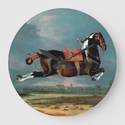 The Piebald Horse Cehero Rearing Large Clock