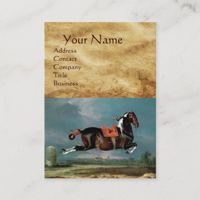 The Piebald Horse "Cehero' Rearing Monogram Business Card (Front)