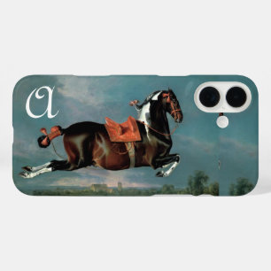 The Piebald Horse "Cehero' Rearing Monogram iPhone 16 Plus Case