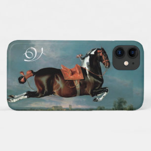 The Piebald Horse "Cehero' Rearing Monogram iPhone 11 Case