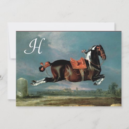 The Piebald Horse Cehero Rearing Monogram Invitation