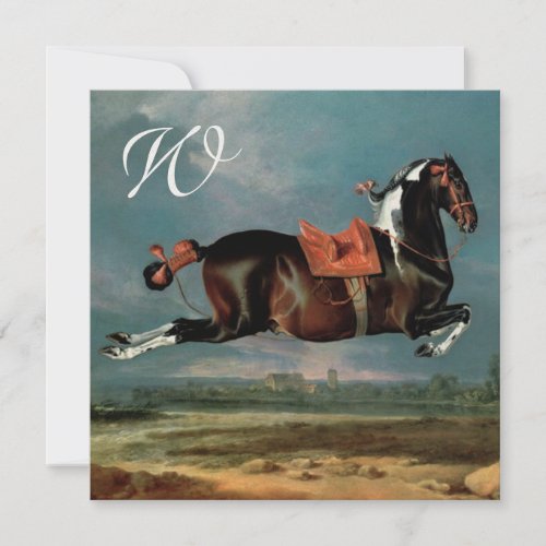 The Piebald Horse Cehero Rearing Monogram Invitation