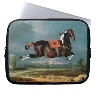 The Piebald Horse "Cehero' Rearing Monogram Laptop Sleeve