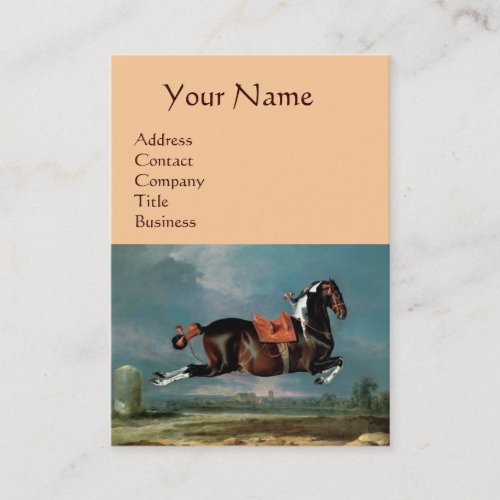 The Piebald Horse Cehero Rearing Monogram pink Business Card